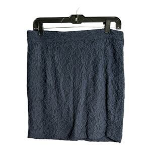 Gap Navy Blue Lace Skirt Fully Lined and Back Zipper Size 6